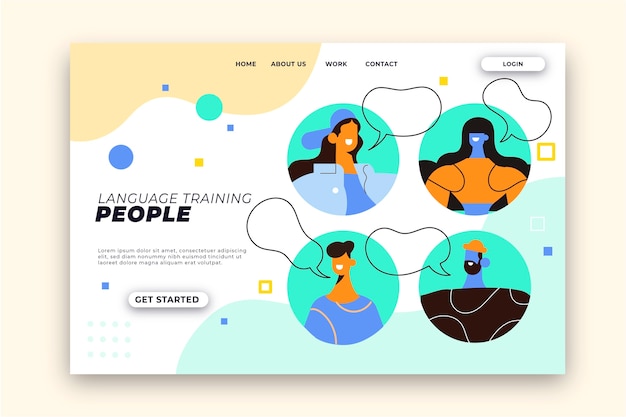 Hand drawn flat design group of people landing page