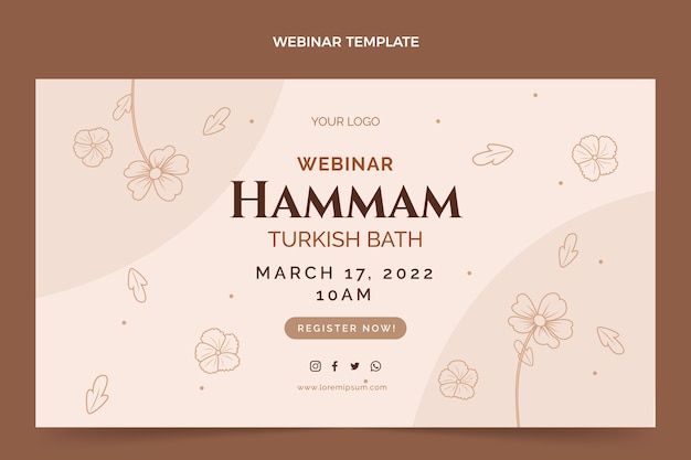 Hand drawn flat design hammam template