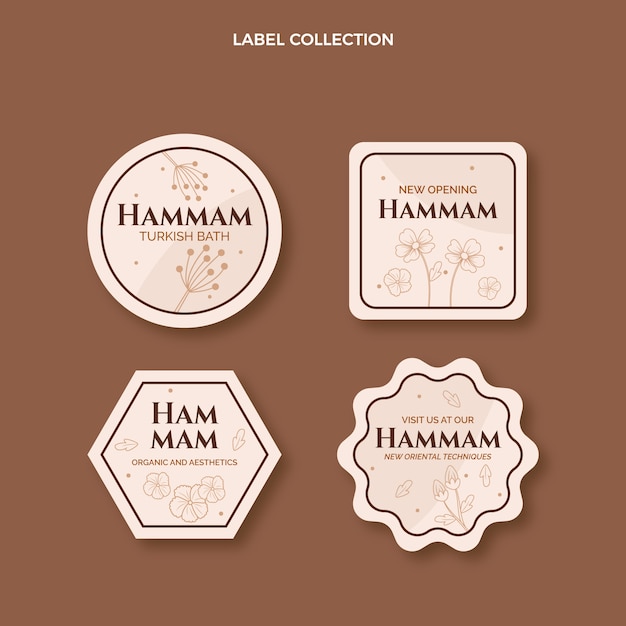 Free vector hand drawn flat design hammam template