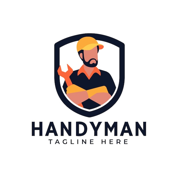 Free vector hand drawn flat design handyman logo