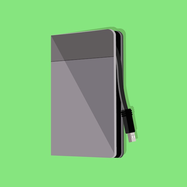 Hand drawn flat design hard drive illustration