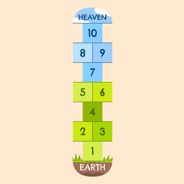Hand drawn flat design hopscotch game