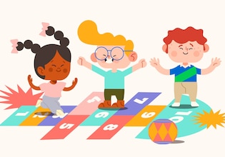 kids playing vectors