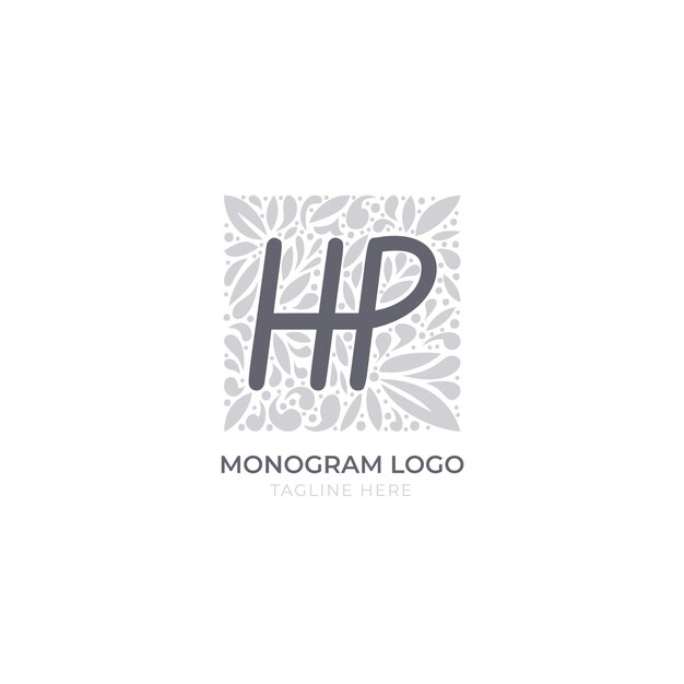 Hand drawn flat design hp or ph logo