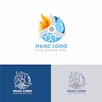 Vettore gratuito logo hvac design piatto disegnato a mano