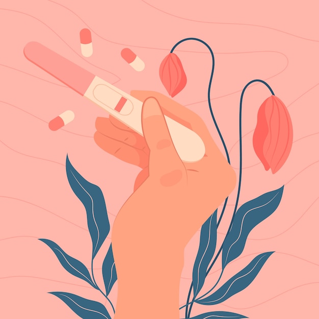 Hand drawn flat design infertility illustration