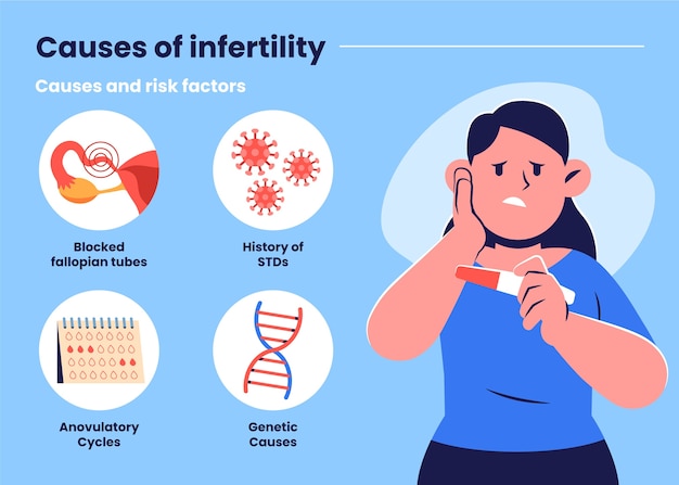 Vettore gratuito infografica sull'infertilità di design piatto disegnata a mano