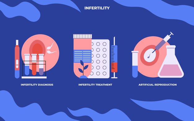 손으로 그린 플랫 디자인 불임 infographic