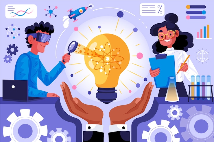 Free Vector hand drawn flat design innovation concept
