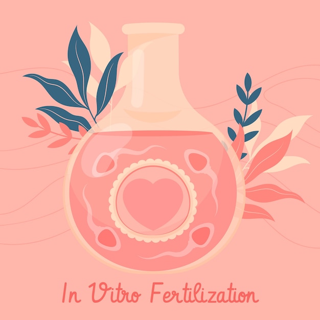 Illustrazione IVF design piatto disegnato a mano