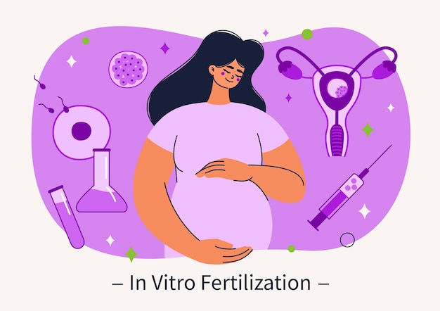 손으로 그린 평면 디자인 ivf 그림