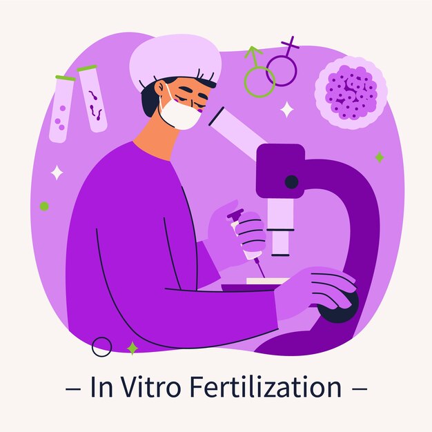 손으로 그린 평면 디자인 ivf 그림