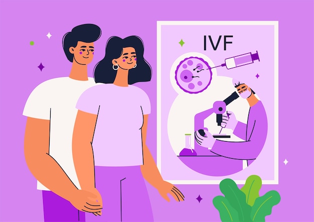 Illustrazione IVF design piatto disegnato a mano