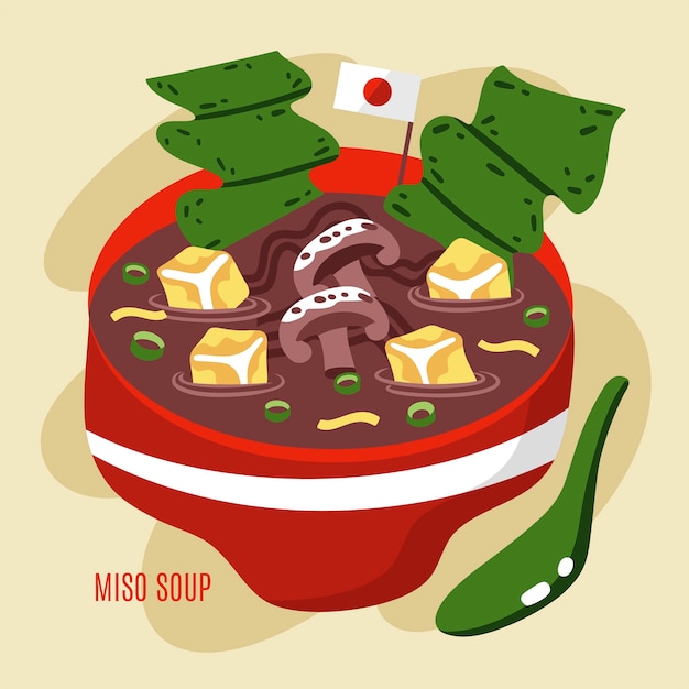 Free vector hand drawn flat design japan food illustration