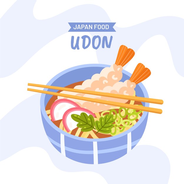 Hand drawn flat design japan food