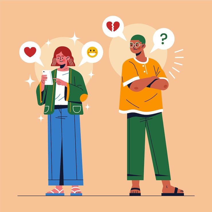Free Vector hand drawn flat design  jealous illustration