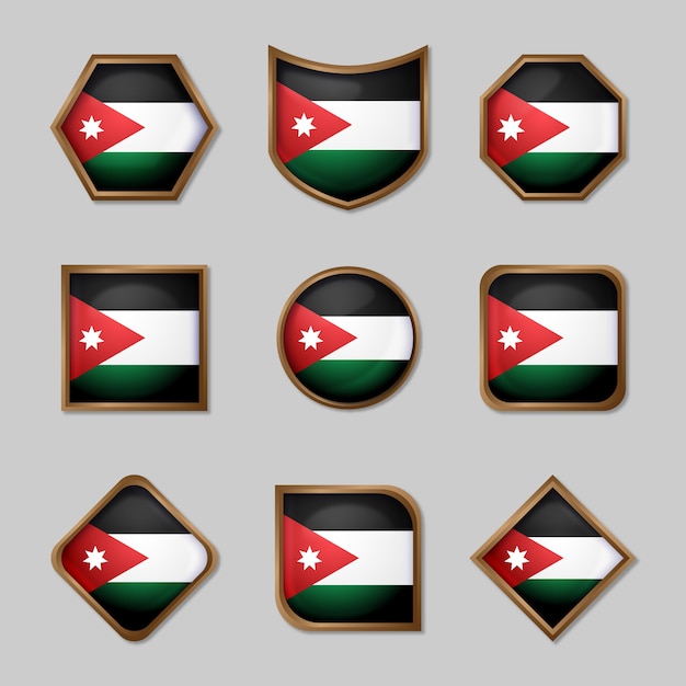 Free vector hand drawn flat design jordan national emblems