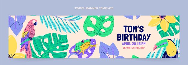 hand drawn flat design jungle birthday party