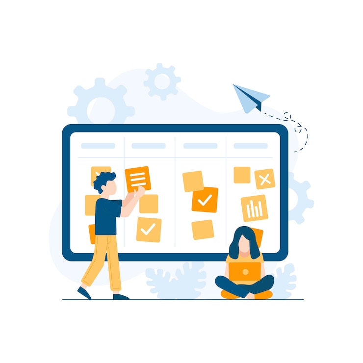 Free Vector hand drawn flat design kanban illustration