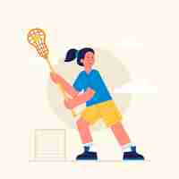 Free vector hand drawn flat design lacrosse illustration