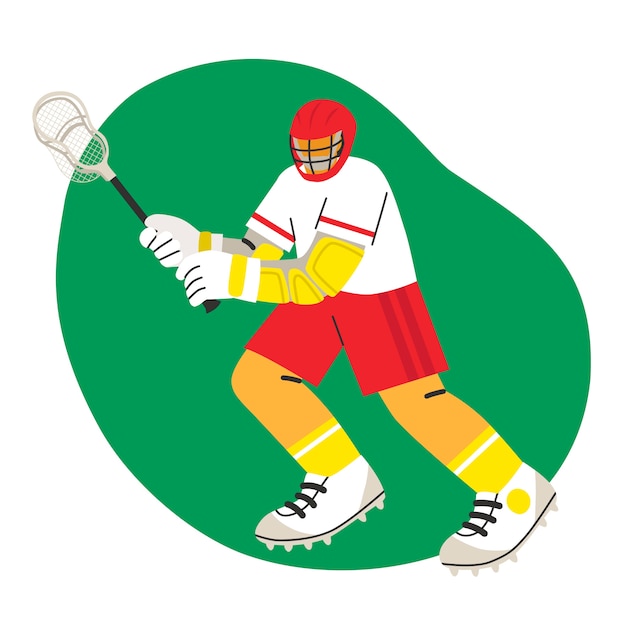 Hand drawn flat design lacrosse illustration
