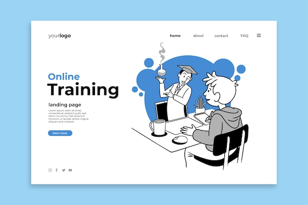 Free vector hand drawn flat design landing page design