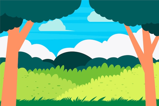 Free vector hand drawn flat design landscape