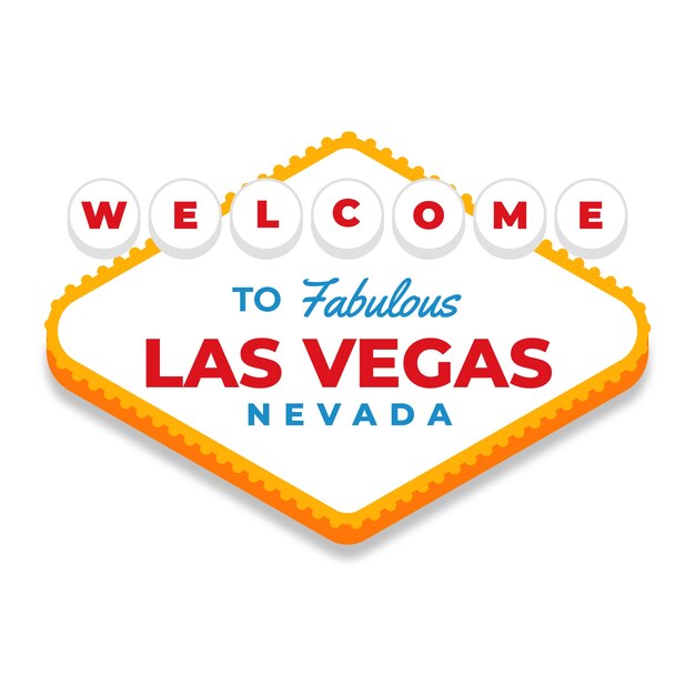 Hand drawn flat design las vegas sign