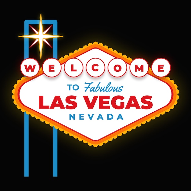 Free vector hand drawn flat design las vegas sign