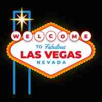 Free vector hand drawn flat design las vegas sign