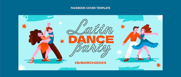 Free vector hand drawn flat design latin dance party template