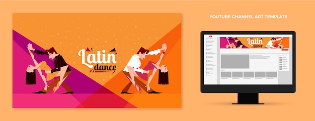 Hand drawn flat design latin dance party template