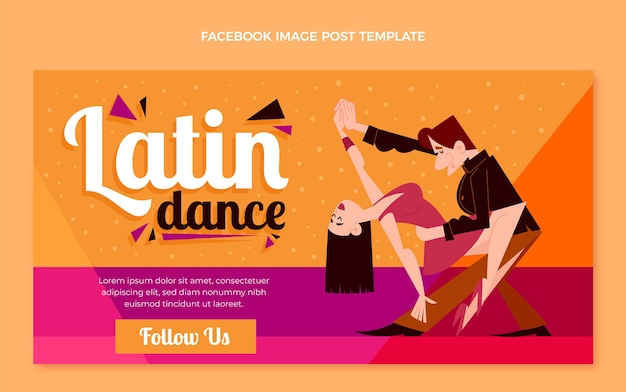 Free vector hand drawn flat design latin dance party template