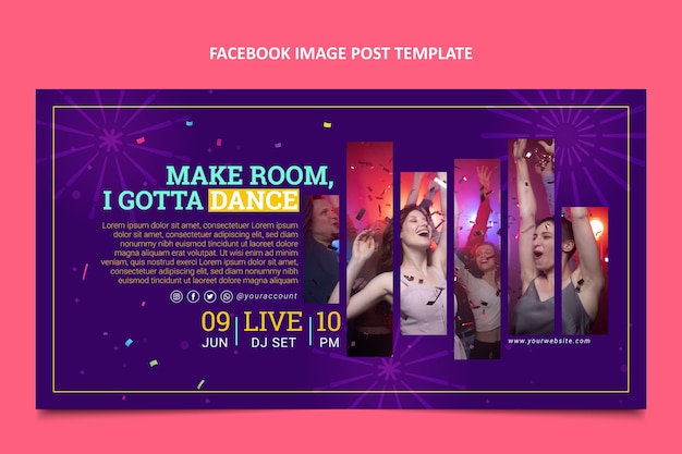 Free vector hand drawn flat design latin dance party template