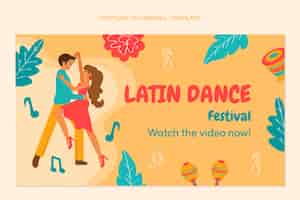 Free vector hand drawn flat design latin dance party template