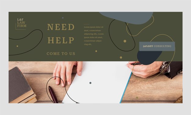 Hand drawn flat design law firm facebook ad