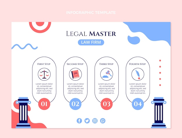 Free vector hand drawn flat design law firm template