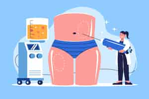 Free vector hand drawn flat design liposuction illustration