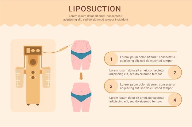 무료 벡터 손으로 그린 평면 디자인 지방 흡입 infographic