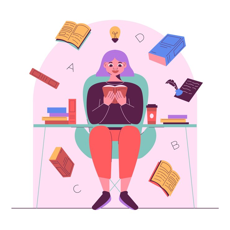 Free Vector hand drawn flat design literature illustration