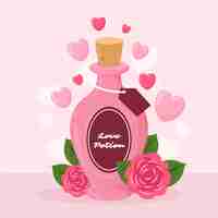 Free vector hand drawn flat design love potion illustration