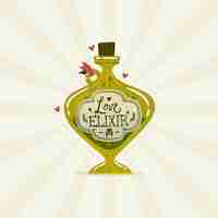 Free vector hand drawn flat design love potion illustration