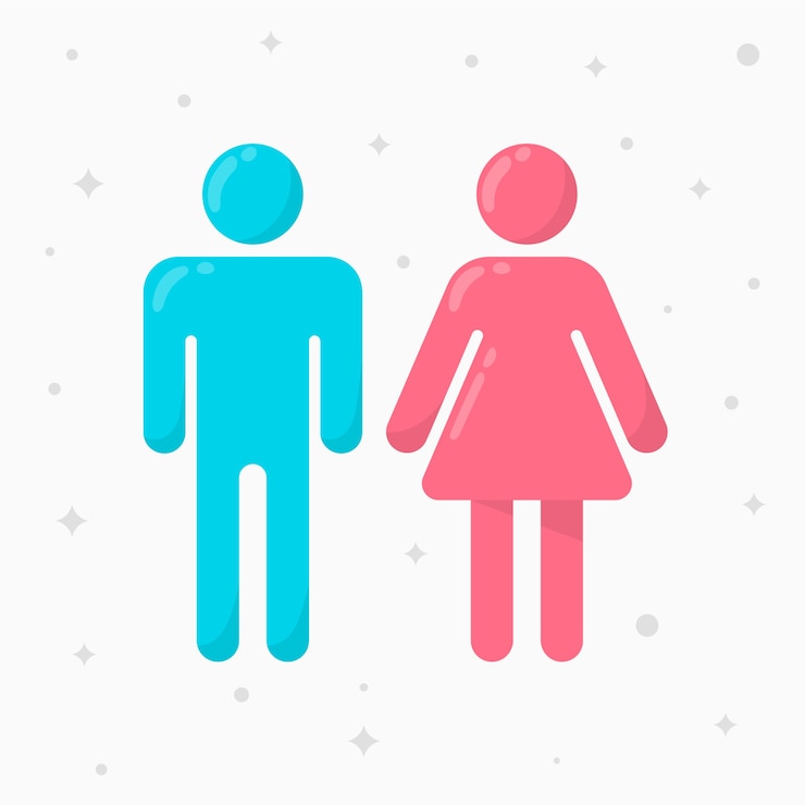 無料Vector 手描きのフラットなデザインの男性女性のシンボル