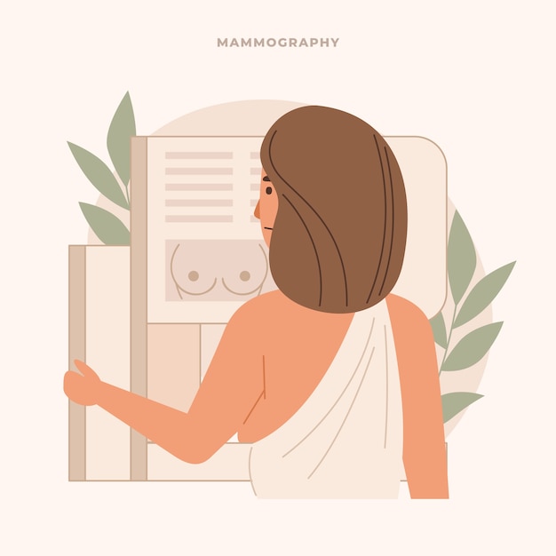 Free vector hand drawn flat design mammography illustration