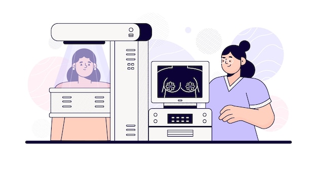 Free vector hand drawn flat design mammography illustration