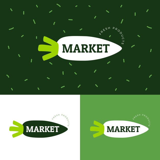 Ручной обращается логотип рынка плоского дизайна