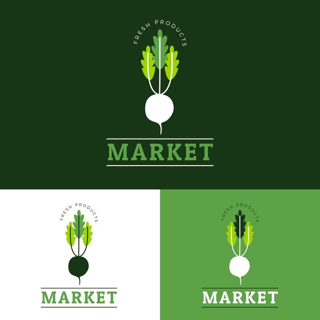 Ручной обращается логотип рынка плоского дизайна