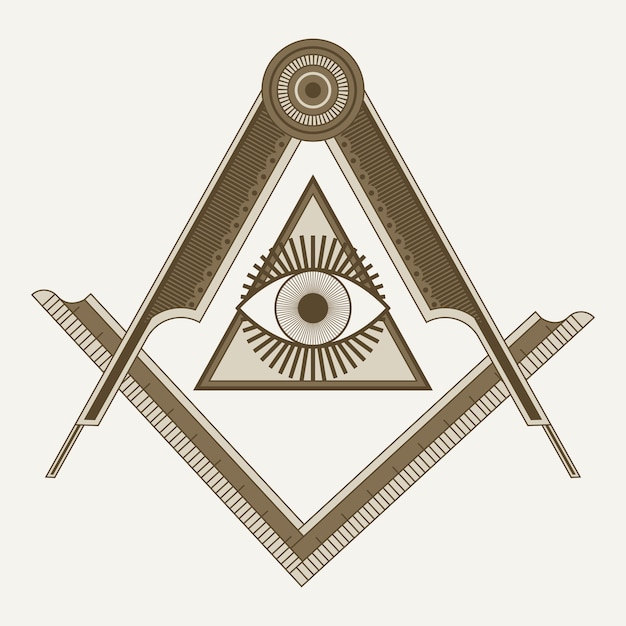 Бесплатное векторное изображение Ручной обращается плоский дизайн шаблона логотипа каменщика
