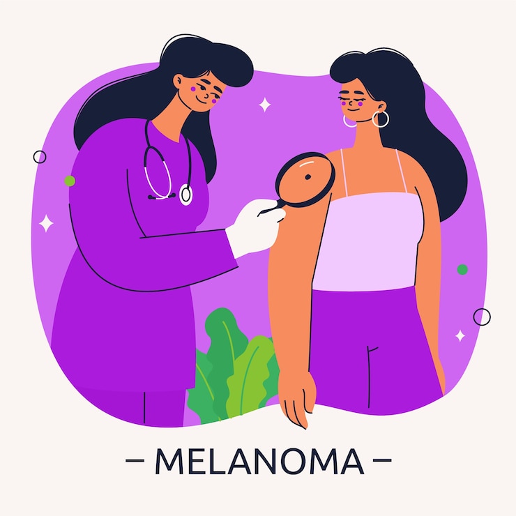 Free Vector hand drawn flat design melanoma illustration