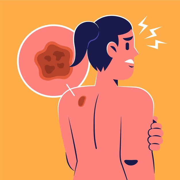 Hand drawn flat design melanoma illustration